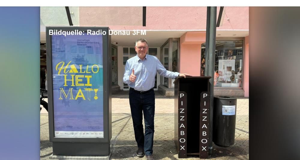 Pizzakartonboxen in Biberach - Radio Donau 3FM berichtet.