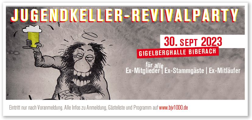 Jugendkeller Revivalparty - Anmeldung noch bis HEUTE 28.09.